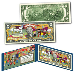 Peanuts HAPPY NEW YEAR Charlie Brown Officially Licensed U.S. Genuine $2 Bill-1