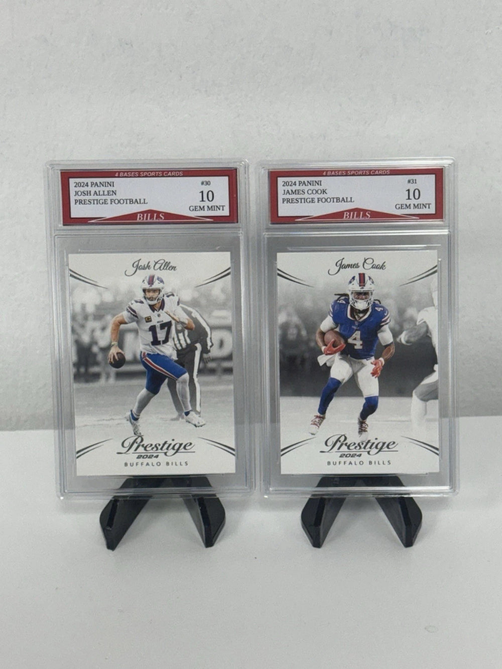 ¡Set de 2 tarjetas del equipo Buffalo Bills de Josh Allen y James Cook de Panini Prestige 2024!