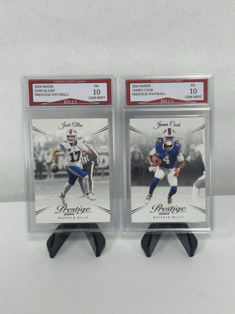 ¡Set de 2 tarjetas del equipo Buffalo Bills de Josh Allen y James Cook de Panini Prestige 2024!-1