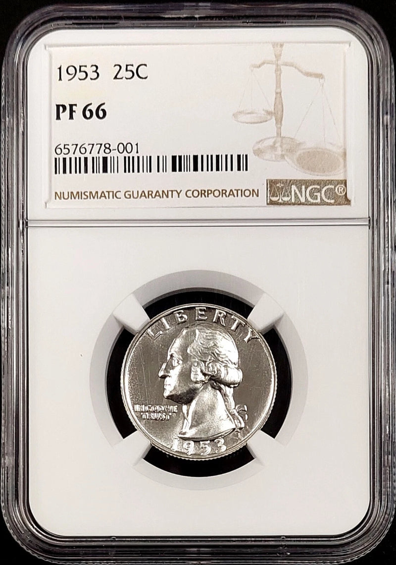 1953 Proof Washington Quarter certified PF 66 by NGC!-2