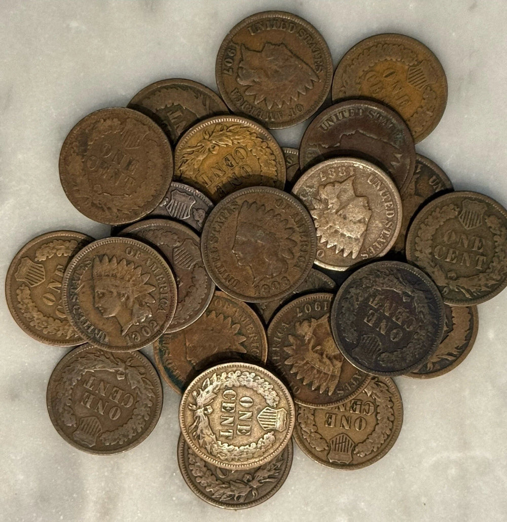 [Lot of 25 Coins] Indian Head Cent - Half Roll - Choose how many!-2