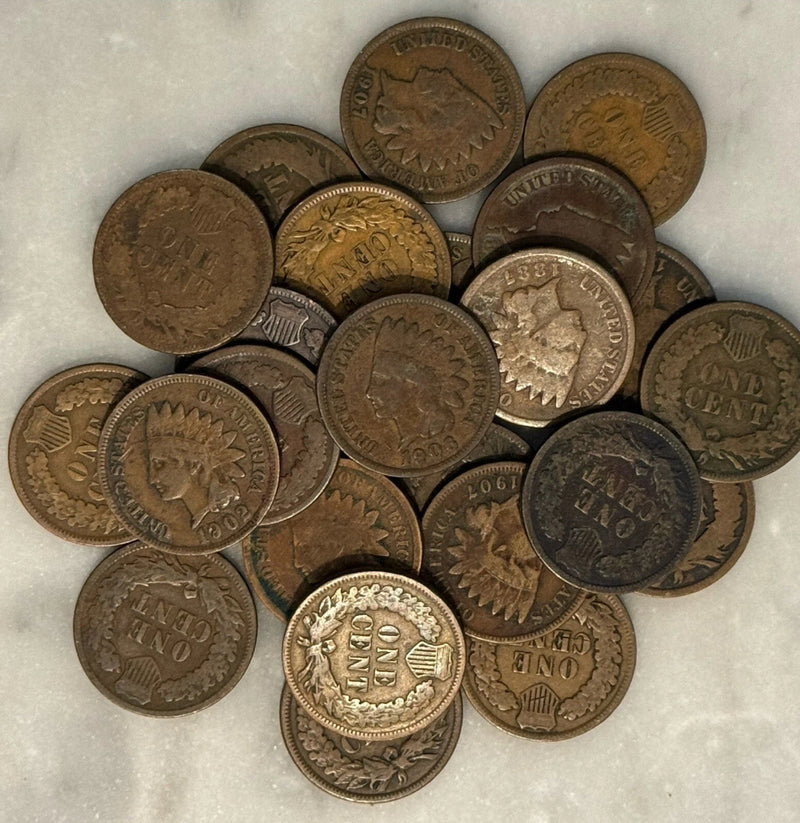 [Lot of 25 Coins] Indian Head Cent - Half Roll - Choose how many!-2