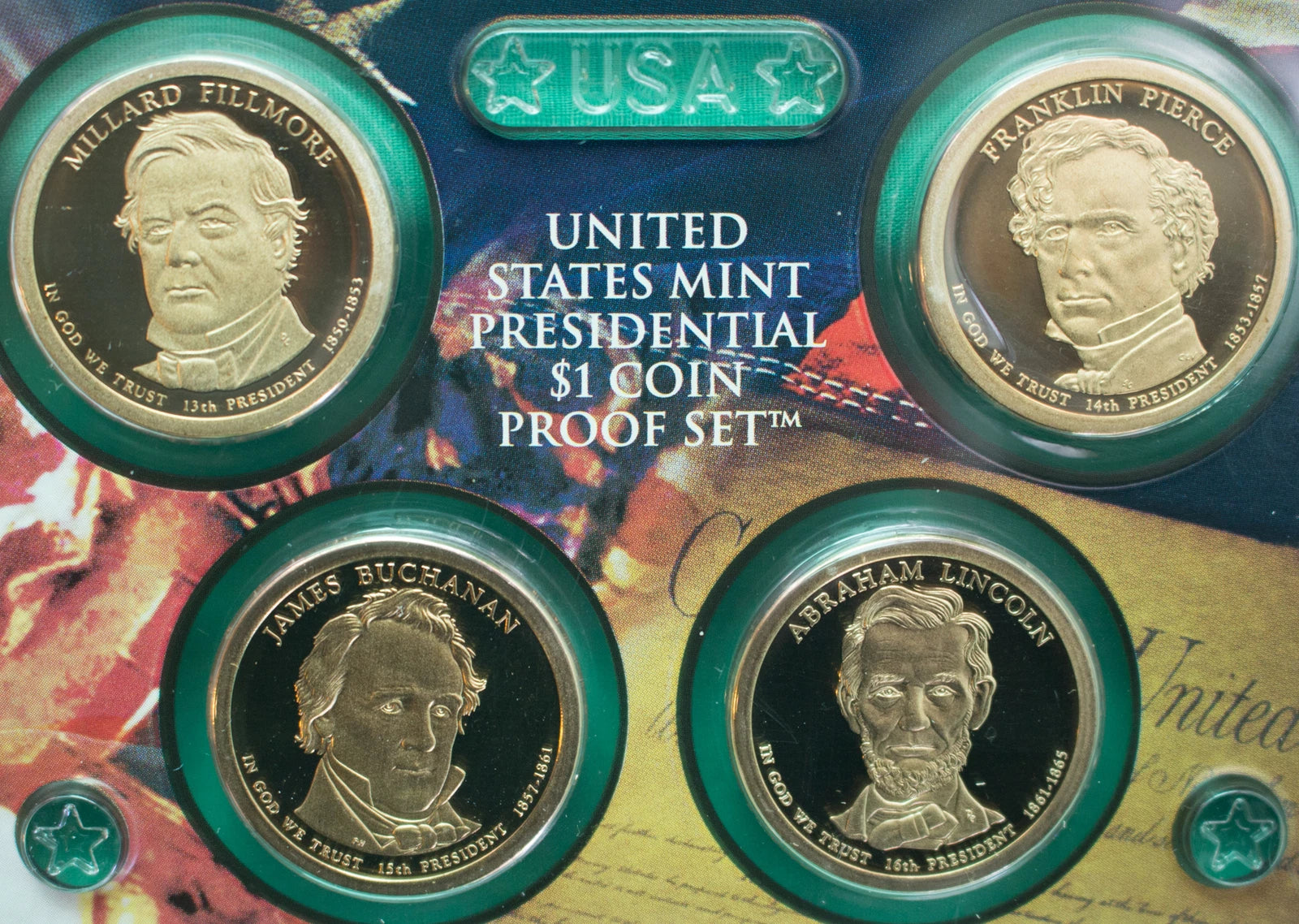 2010 Proof Presidential $1 One Dollar US Mint 4 Coin Set No Box-2