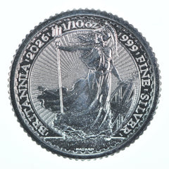 2026 Gran Bretaña 20 peniques Plata Britannia 1/10 oz Plata-3