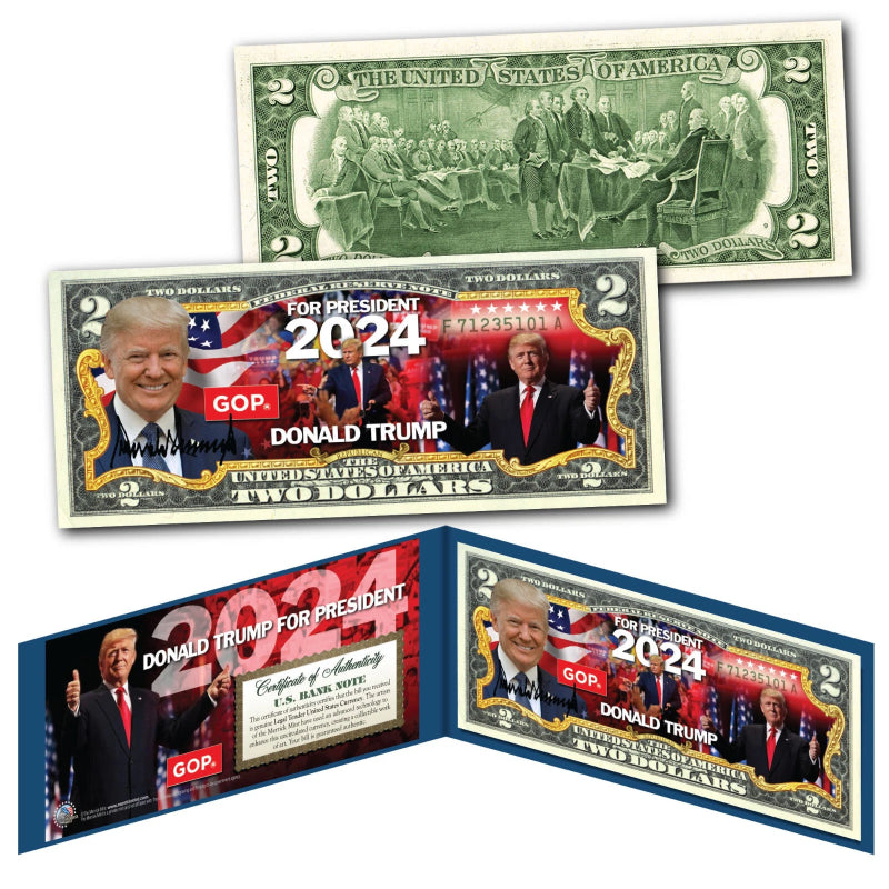 DONALD TRUMP for PRESIDENT 2024 - Official Genuine Legal Tender U.S. $2 Bill-2