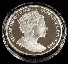 2022 British Virgin Islands Proof $10 Sterling Crown, QE II Platinum Jubilee!-2