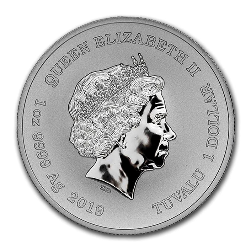 2019 Tuvalu $1 - 1 oz .9999 Plata Marvel Series Capitán América BU-2