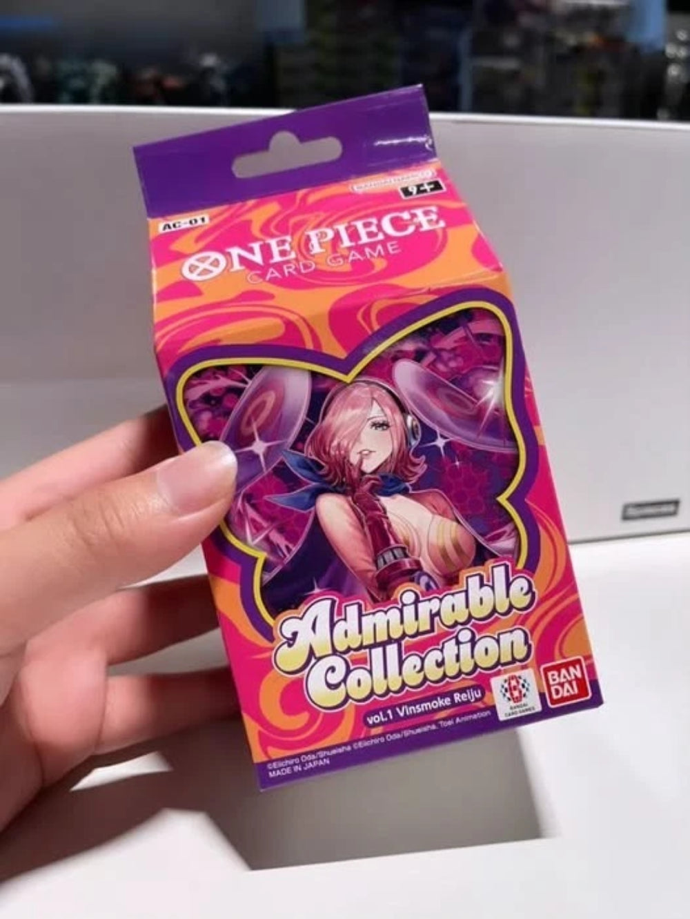 One Piece Card Game Admirable Collection Vol.1 Vinsmoke Reiju AC-01, 8 EB-03 Heroines Edition Booster Packs, 70 Card Sleeves, 4 Promo Cards, Japanese Edition Factory Sealed Collector Box-1