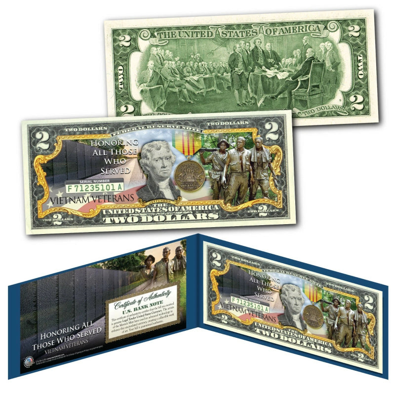VIETNAM WAR VETERANS * 50th Anniversary * Official Legal Tender U.S. $2 Bill