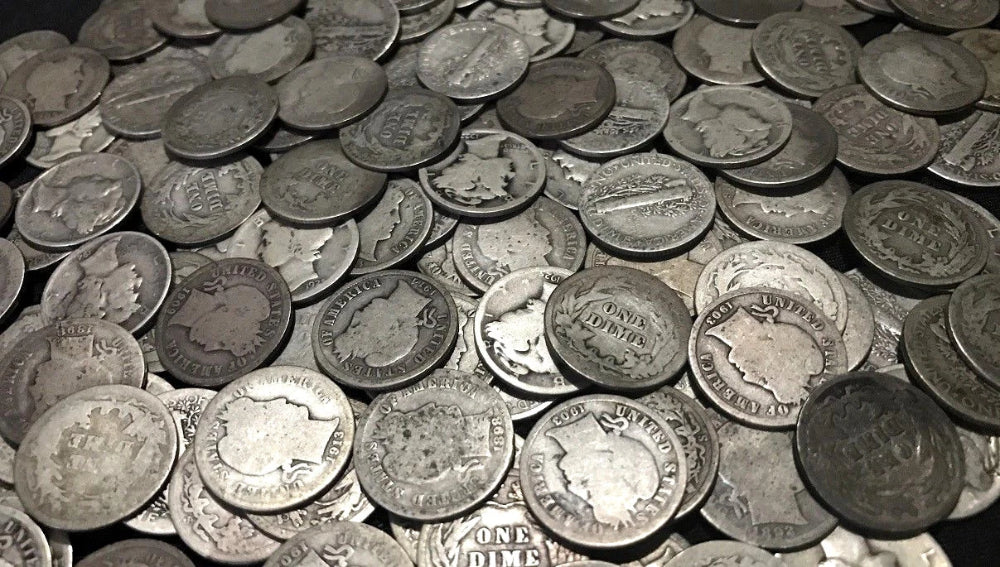 Monedas de diez centavos Mercury + Monedas de diez centavos Barber ✯ Lotes antiguos de monedas de plata de EE. UU. ✯ Monedas antiguas de época ✯-2
