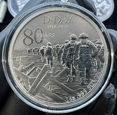 2024 Alderney 1 Pound Silver D-Day 80th Anniversary Coin 1 oz BU Capsule-2