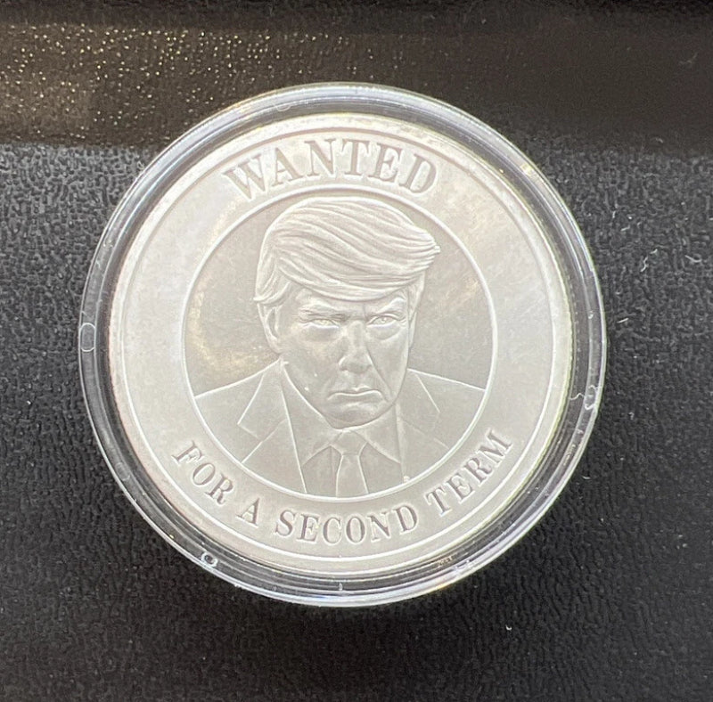 New 1oz .999 Fine Silver Round Trump Mugshot Wanted For A Second Term Capsule