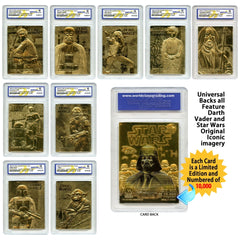 STAR WARS Set of 9 Licensed 23K Gold Cards Graded Gem Mint 10 DARTH VADER SERIES-2