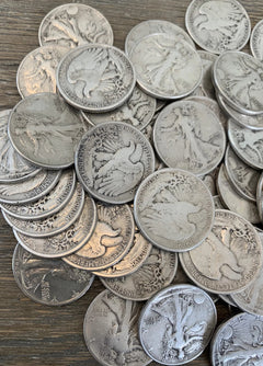 Moneda de medio dólar Walking Liberty, 90 % plata, circulada. ELIGE LA CANTIDAD. ENVÍO GRATIS.-2