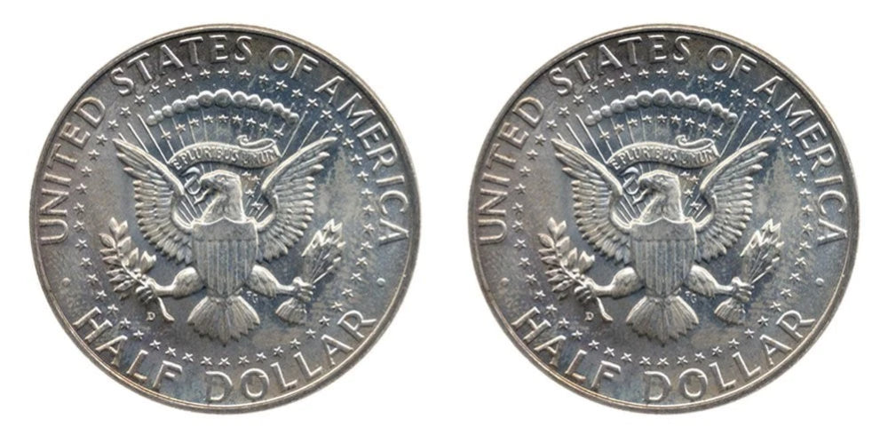1964 Set of 2 - 90% Silver John F Kennedy JFK Half Dollar Circulated Very Fine