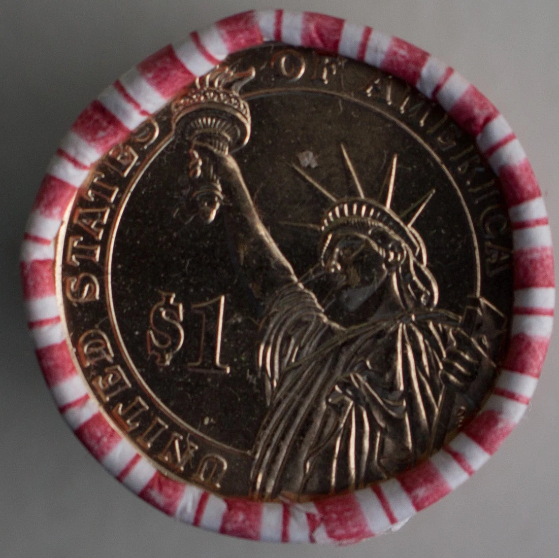 2008 P John Quincy Adams Uncirculated One Dollar 25 Golden Coin Roll $1-2
