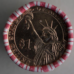 2008 P John Quincy Adams Uncirculated One Dollar 25 Golden Coin Roll $1-2
