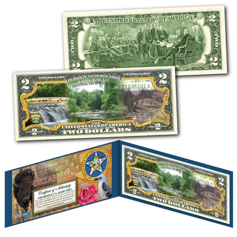 CHICKASAW NATIONAL PARK Oklahoma Genuine Legal Tender $2 Bill