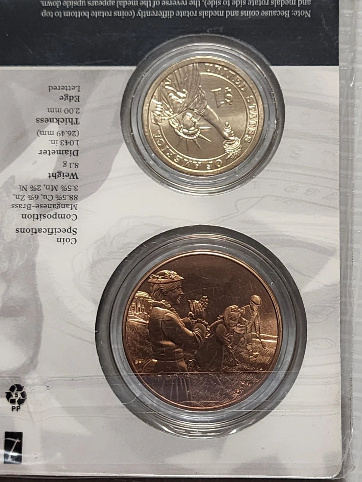 Presidential $1 Coin and Spouse Medal Set: Rutherford & Lucy Hayes-2