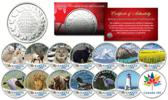 CANADA 150 ANNIVERSARY RCM Royal Canadian Color Medallions SET of 14 - WILDLIFE-1