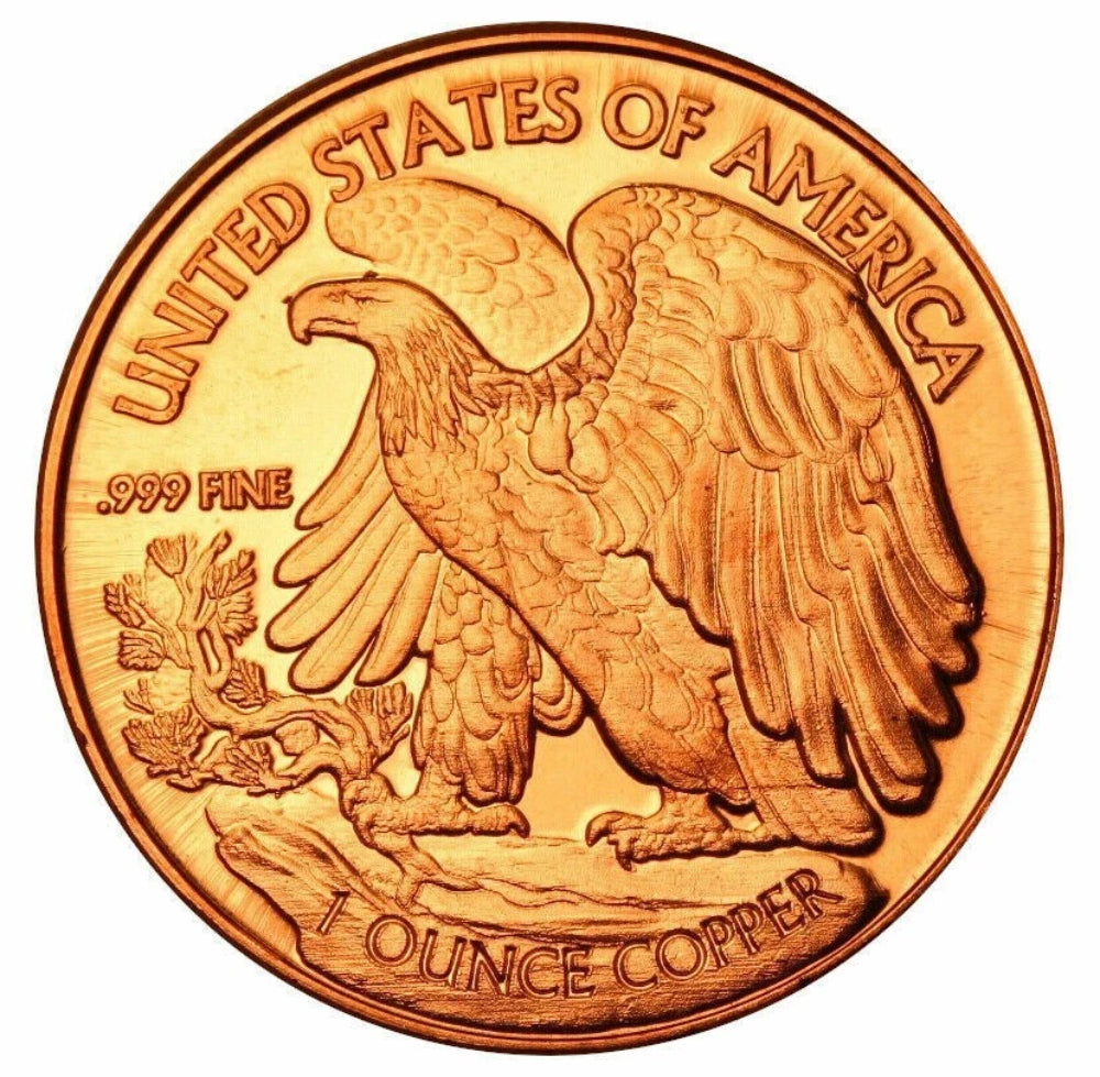 (20) WALKING LIBERTY - 1 OZ COPPER ROUND - BULLION - LOT-2