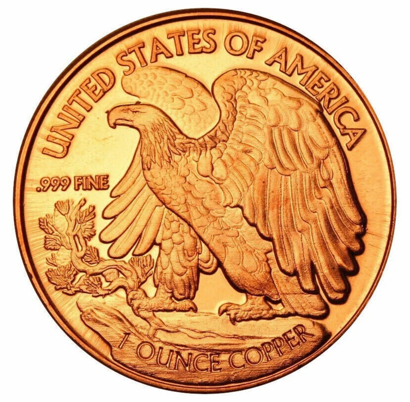 (20) WALKING LIBERTY - 1 OZ COPPER ROUND - BULLION - LOT-2