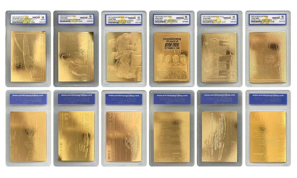 STAR TREK 1995-'97 Genuine 23KT Gold Cards Graded Gem-Mint 10 COMPLETE SET OF 6