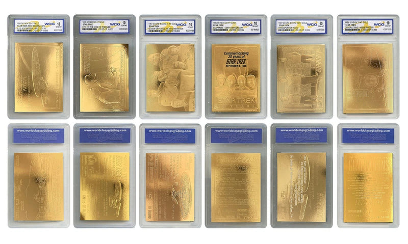 STAR TREK 1995-'97 Genuine 23KT Gold Cards Graded Gem-Mint 10 COMPLETE SET OF 6-2