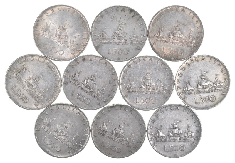 1958 Christopher Columbus Anniversary Italy 500 Lire Coin Silver-3