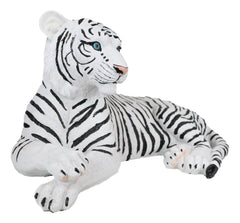 Large Siberian Ghost White Tiger Resting 15.5" Long Statue Home Garden Decor-5