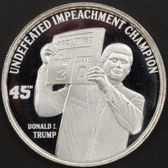 Undefeated Impeachment Champion, President Trump, 1 Troy Oz .999 Fine Silver!-2