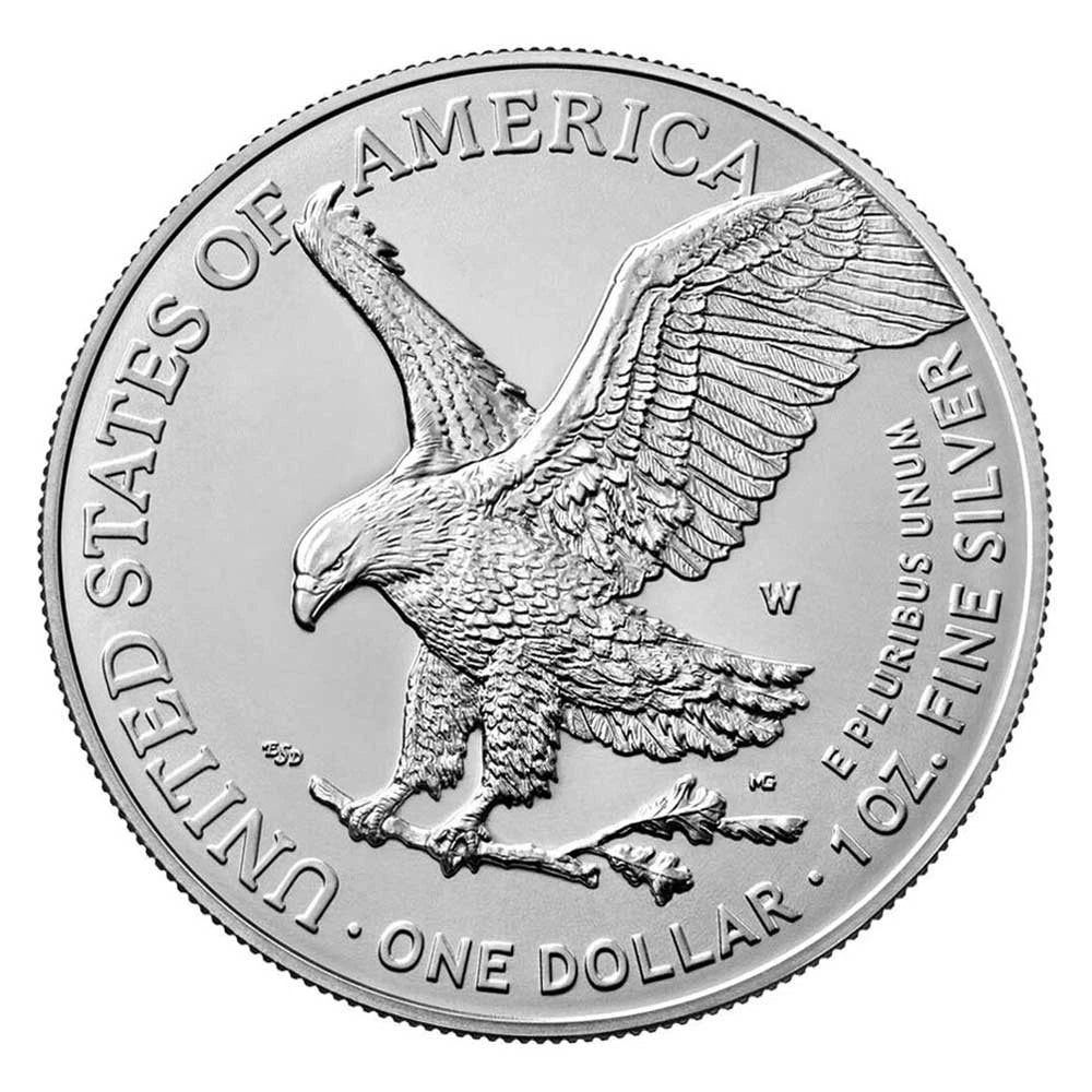 Moneda de plata americana bruñida de 1 oz por $1 2022-W con caja, OGP y certificado de autenticidad-2