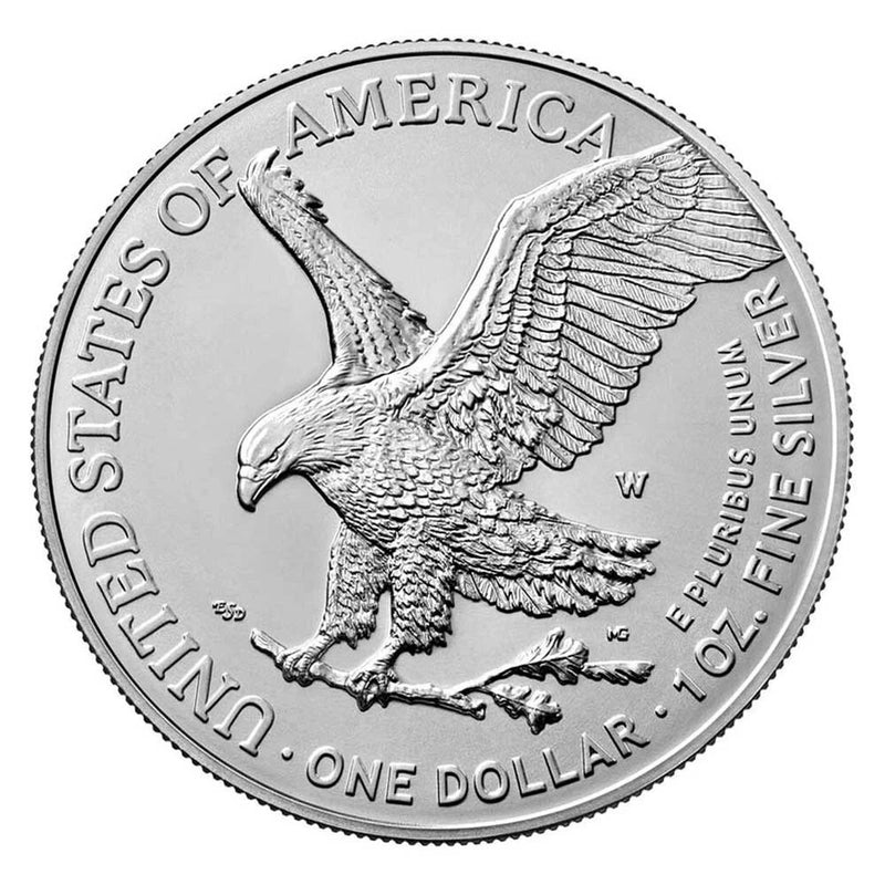 Moneda de plata americana bruñida de 1 oz por $1 2022-W con caja, OGP y certificado de autenticidad-2
