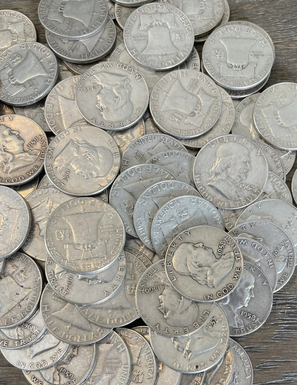 Medio dólar Franklin, 90 % plata, en circulación, elige cuántos ¡ENVÍO GRATIS!-2