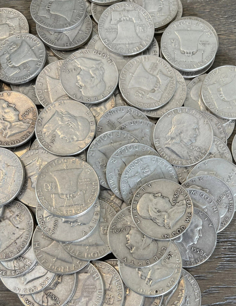 Medio dólar Franklin, 90 % plata, en circulación, elige cuántos ¡ENVÍO GRATIS!-2