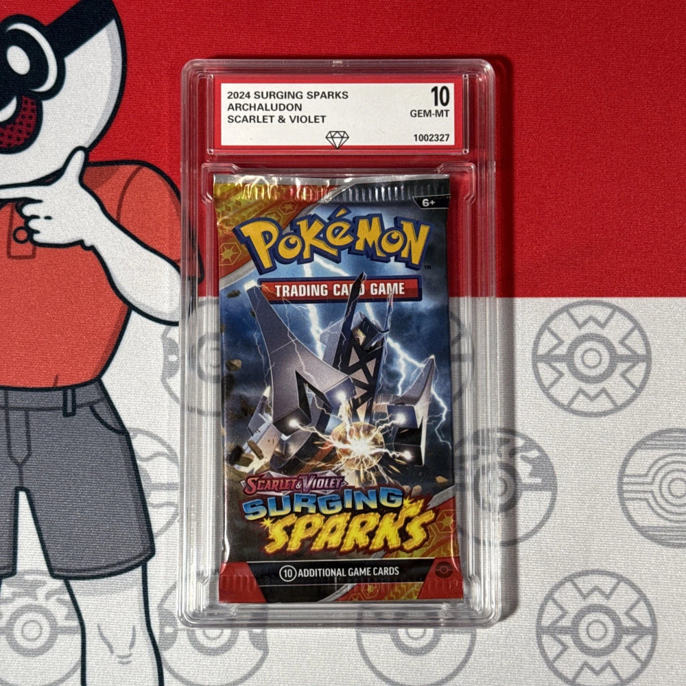 Graded 10 2024 Surging Sparks Sealed Pokemon Booster Pack Archaludon Art Work-1