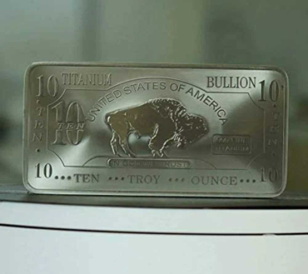 1 barra de titanio Buffalo de 10 onzas, elemento de titanio fino .999, uno a diez onzas-2