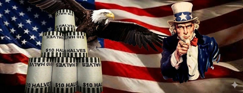 5 rollos de monedas de medio dólar Kennedy: rollos sellados, nunca abiertos, OBW ????-2