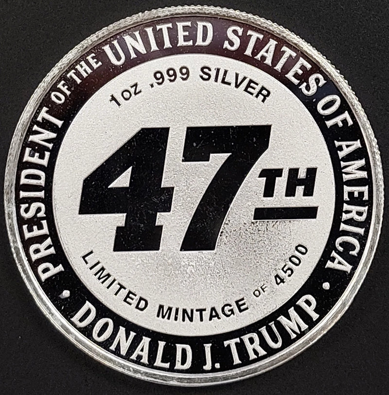 Free the J/6ers, Donald J. Trump, 47th President, 1 Troy Oz .999 Fine Silver!