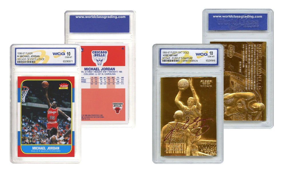 KOBE Bryant Gold & Michael JORDAN Decade Fleer #4 Rookie Cards Set GEM MINT 10-2