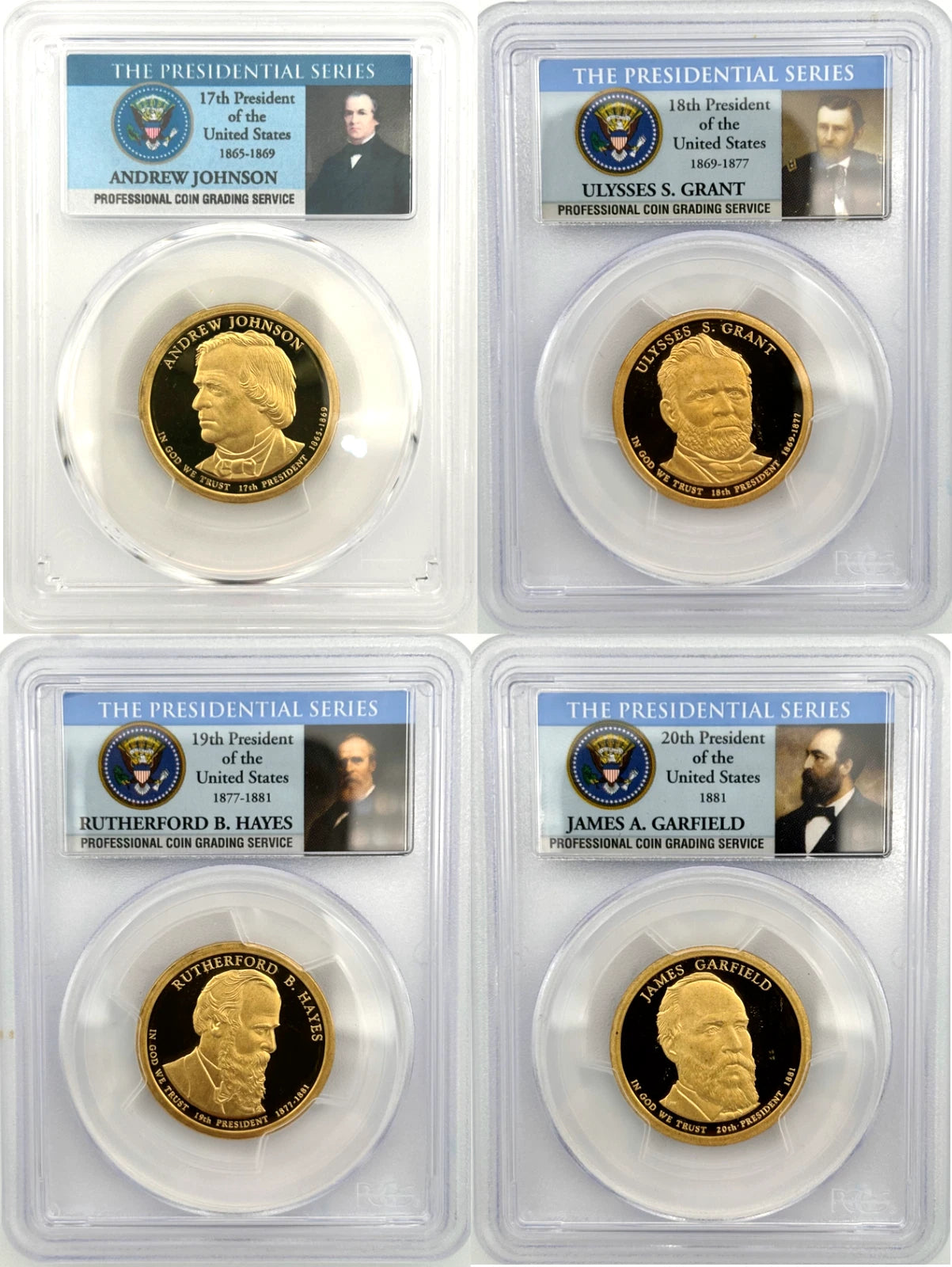 2007 - 2010, 2011 - 2016 S COMPLETE 39 Presidential $1 PCGS 70 Proof Dollar Set-2