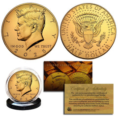 24K GOLD PLATED 2025-P JFK Kennedy Half Dollar Coin (P Mint) - BUY 1 GET 1 FREE-2