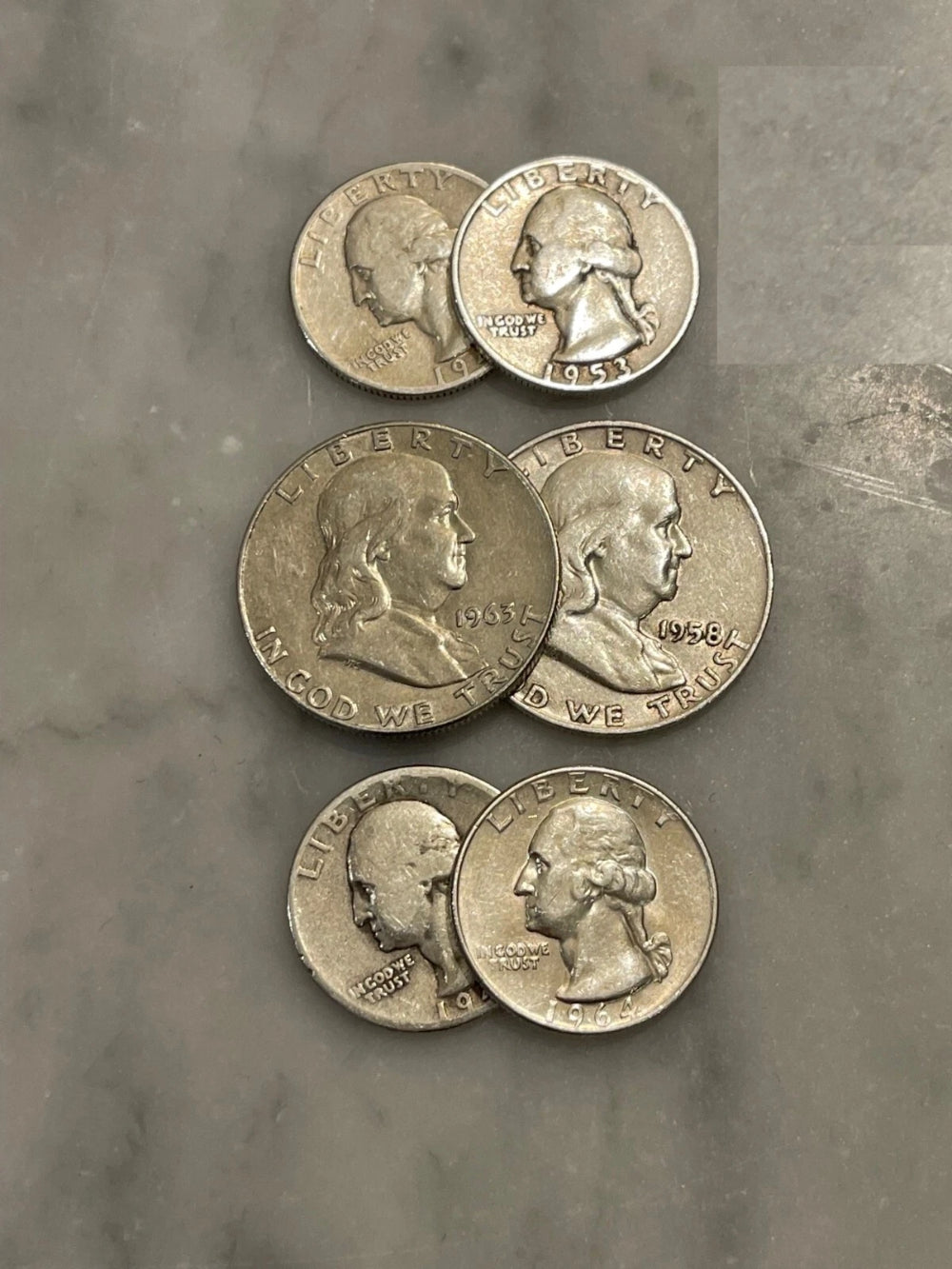 $2 Face 90% Silver (2) Franklin Half Dollar (4) Quarters - Choose How Many Lots!-3