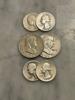 $2 Face 90% Silver (2) Franklin Half Dollar (4) Quarters - Choose How Many Lots!-3