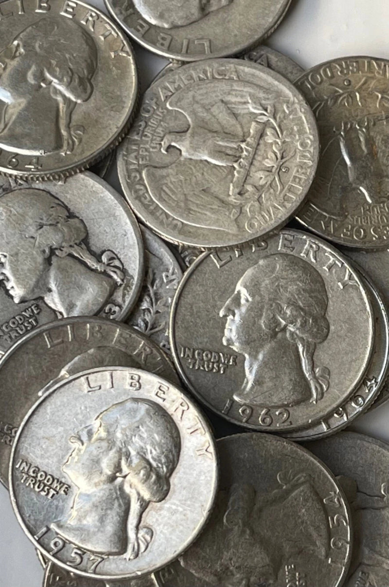[Lote de 20 Monedas] 1/2 Rollo - Cuarto de Washington - 90% Plata - ¡Elige cuántas!-2