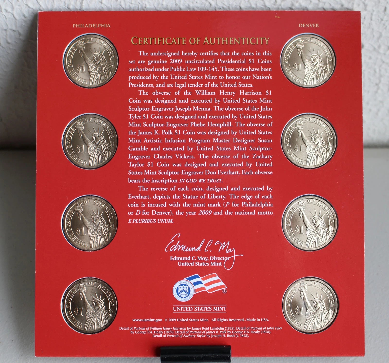2009 Presidential $1 Coin Uncirculated Set 8 Golden BU P + D Dollar US Mint Set-2