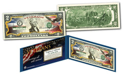 VETERAN'S DAY Veteran Military Genuine Legal Tender U.S. $2 Bill w/Display Folio-1