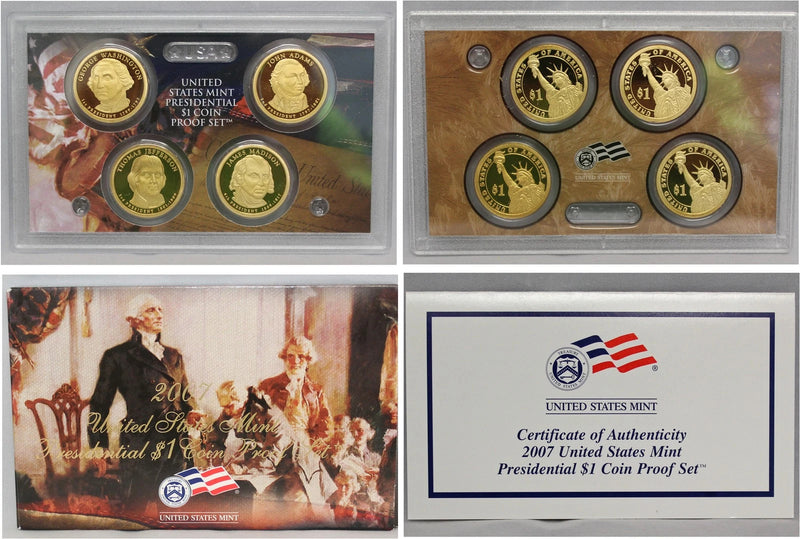 2007 Presidential Dollar US Mint Proof Set (OGP) 4 coins-2