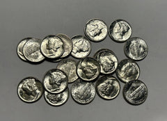 Estate Coin Lot 10x Mercury Dimes Uncirculated 90% ✯ Silver Coins Unc ✯ 10x-3