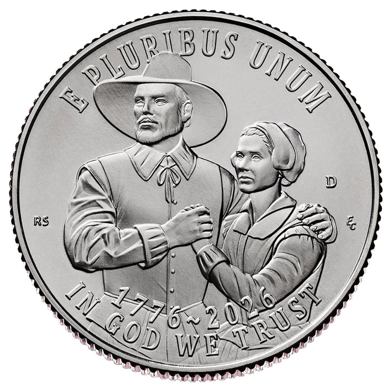 Juego de 2 monedas de 25 centavos de dólar Mayflower Compact P&D del Semiquincentenario de 2026-2